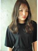 グレージュカラー シースルーバング