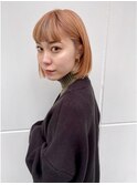 スリークボブ×オレンジ【学割U24/インナーカラー】【髪質改善】