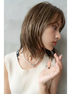 ケアリー 流山おおたかの森(Carelly) 大人かわいい前髪セシルカットココアブラウンフリンジウェーブ