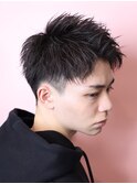 刈り上げアップバングショートソフトツイストパーマ