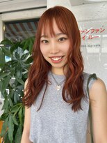 ファンファンバイルー 岐阜(fan fun by Rooo)&nbsp;ブリーチなしダブルカラー暖色カラーオレンジカラー