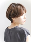 ショート・ボブ/丸顔/前髪あり/絶壁解消/30代/40代/50代/くびれ