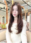 韓国ハッシュカット レイヤーカット ブリーチなし 髪質改善 前髪