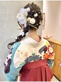袴×サイド編みおろし