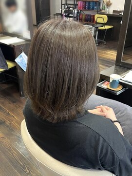 リジェール 高辻店 レイヤーボブ　ハイライトカラー　グレージュ