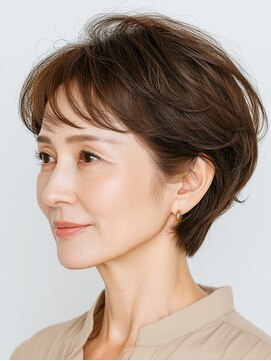クラゲヘアー/小顔/ココアベージュ/オリーブグレー/川西