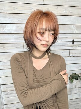 デコヘアー キートス(DECO HAIR kiitos) 大人可愛いオレンジベージュショートレイヤー