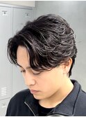フェザーパーマニュアンスパーマ毛流れセンターパート