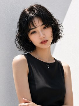 ノラ シブヤ(NORA) 小顔ミディアムパーマミディアムデジタルパーマボブパーマ前髪