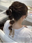 玉ねぎヘア/編みおろし　【結婚式】【ヘアセット】【トレンド】