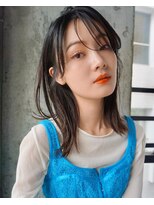 ノラジャーニー(NORA Journey) 【阿形】暗髪ウザバングの切りっぱなしミディアム