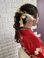 卒業式ヘアセット・着付☆編みおろし/編みおろしポニー/ロング
