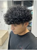 プードルパーマハードスパイラルパーママッシュメンズパーマ束感