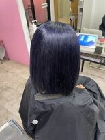 アジールヘア 所沢プロペ通り店(agir hair)&nbsp;ダークブルーネビージュ小顔ワンレンケアブリーチ所沢韓国練馬