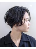 センターパート/刈り上げボブ/ハンサムショート/パーマ/豊橋田原