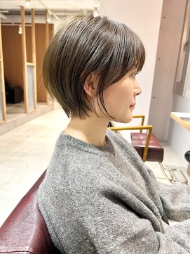 ラミエ バイ メルト 吉祥寺(lamie by melt) *滝田*フェザーショートボブマロンベージュくすみベージュ吉祥寺