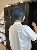 アチーブティルスマートサロン 豊川末広通店(achieve till Smart Salon)&nbsp;ハイトーンダブルカラーネイビー艶カラー透明感×小顔ボブ