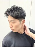 20代30代メンズビジネスツーブロックショート眉毛カット理容室