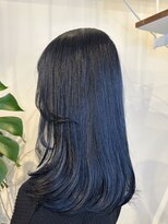 ピークスヘア(peaks hair) 透け感ネイビー/ネイビーブルー/ブルーブラック/レイヤー/堀江