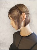暗髪韓国風美人ボブ×アッシュカラー透明感UP！大人可愛い