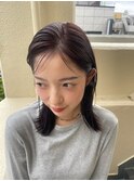 小川/ブリーチなしカラーラベンダーブラウン透明感カラー