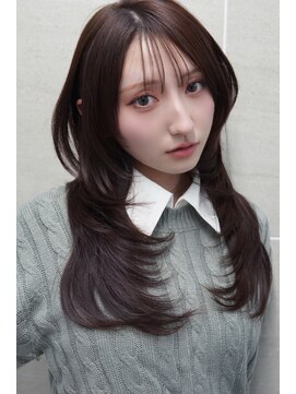 アンジェリカラボ 梅田店(ANGELICA LABO) ハッシュカット/バタフライレイヤー/ラベンダーグレージュ川又