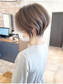 40代50代60代小顔前下がりショートボブ白髪ぼかし【伊波】★