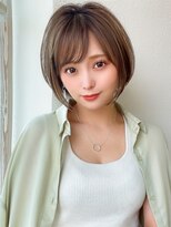 大人可愛いひし形ショート薄めバング ヘルシースタイル 髪質改善
