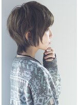 ロミー 本厚木(ROMMY.)&nbsp;小顔 ひし形シルエット 流し前髪 ショートヘア グレージュ◎