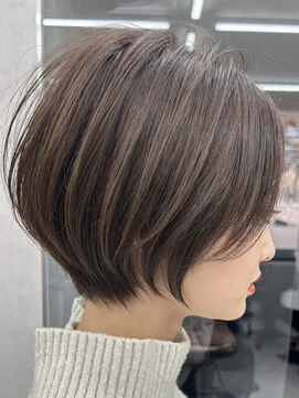 ロンドブルーム 天神大名店(Lond Bloom) 切りっぱなしボブ透明感ショコラベージュ丸みショート韓国20代