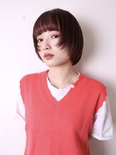 ヨファヘアー 岡本店(YOFA hair) 似合わせ姫カットワンカールシアーカラーショートボブ0501