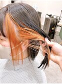 say.インナーカラーイヤリングカラーハイトーンカラーミニボブ