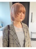 《NIKO》ハイトーンカラー.ベージュカラー.顔まわりレイヤーボブ