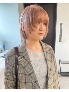ニコフクオカヘアーメイク(NIKO Fukuoka Hair Make) 《NIKO》ハイトーンカラー.ベージュカラー.顔まわりレイヤーボブ