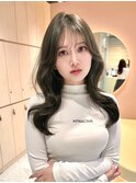 韓国ヘア くびれ巻き ヨシンモリ ミディアムレイヤー