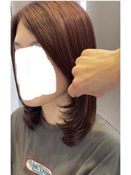 ハーティーモトヤワタ(hearty MOTOYAWATA) ツヤ感たっぷりまとまるレイヤー×派手にならない暖色カラー