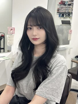 ハピネス 梅田茶屋町店(HAPPINESS) レイヤーカット/韓国ヘア/髪質改善/顔周り/ブルーブラック