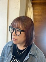 クロップ(CROP)&nbsp;暖色系カラーで切りっぱなしボブ☆