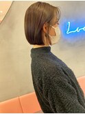 マロンベージュ/オリーブグレー/ブリーチなし/ボブ/小顔札幌