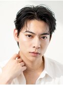 ビジネスメンズショートリクルート七三かき上げヘアツーブロック