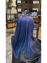 ゴデーレ(GODERE) ハイトーンブリーチダブルカラーダークブルー×ラベンダー