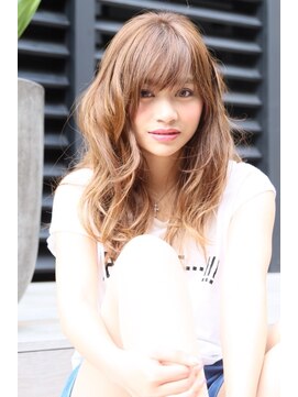 ロエナ(ROENA) 厚めバング斜めバングマーメイドアッシュハニーヘア