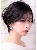 ピンクグレージュボブルフ耳かけショートクールショート小顔ボブ