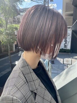 ヌード(NUDE) 「NUDE」#20代30代40代ミニボブ 前下りボブ フレンチボブ ピンク