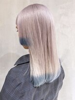 アルバム 渋谷パルコ(ALBUM)&nbsp;袖カラー水色ロング_グレージュカラーボブウルフ_ba325071