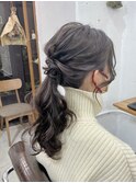 【ヘアアレンジ】ニュアンスポニーテールアレンジ♪