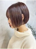 大人ショートボブ丸みショートカットマッシュショート前髪あり