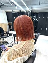 ルネ 北千住(Renee)&nbsp;オレンジベージュ_切りっぱなしボブ_ダブルカラー