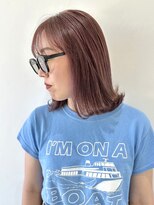 フォーク FOLK&nbsp;【FOLK】透明感ペールピンク☆似合わせ外ハネミディアムボブ♪