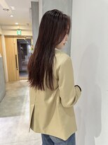 ヨーク(YOKE)&nbsp;YOKE ぱつっとロングブリーチなしカラーピンクボルドー艶髪